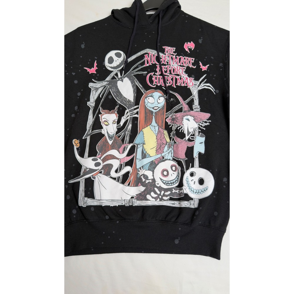 Disney Nightmare Before Christmas Jack Skellington Splatter Hoodie Black XS